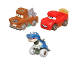 Disney Cars on the Road Mini Racers - Tyranamissiasaurus Rex / Cave Lightning McQueen / Cave Mater