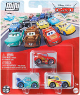 Disney Cars Mini Racers - Lightning McQueen WGP / Carla Veloso / Jeff Gorvette