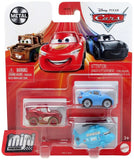 Disney Cars Mini Racers - Dirty Radiator Springs Lightning McQueen / Rotor Supersky / Sally