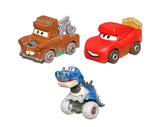 Disney Cars Mini Racers - Tyranamissiasaurus Rex / Cave Lightning McQueen / Cave Mater