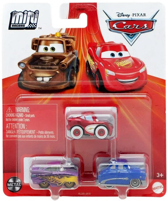 Disney Cars Mini Racers - Cruisin' Lightning McQueen / Ramone Purple / Doc