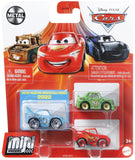 Disney Cars Mini Racers - Damaged King / Lightning McQueen / Chick Hicks