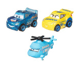 Disney Cars Mini Racers - Dinoco Lightning McQueen / Dinoco Cruz Ramirez / Rotor Turbosky