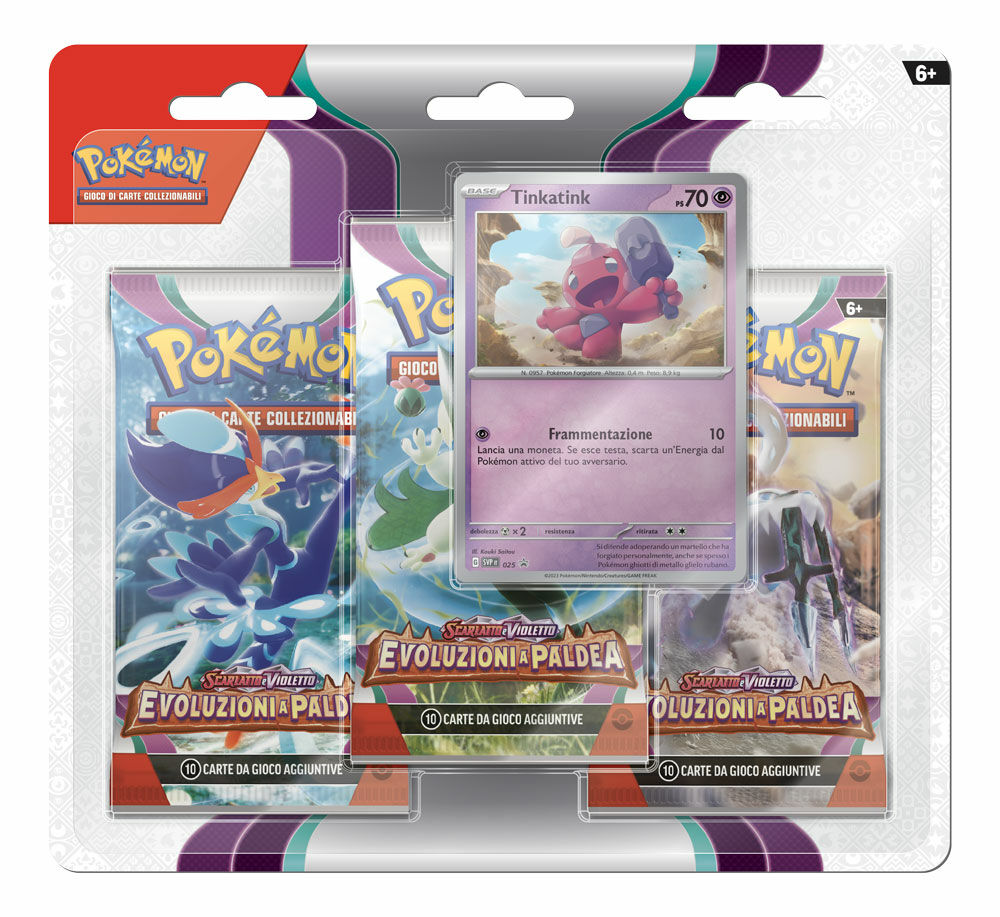 Pokémon Scarlatto & Violetto - Evoluzioni a Paldea 3 buste con carta promo Tinkatink (IT)