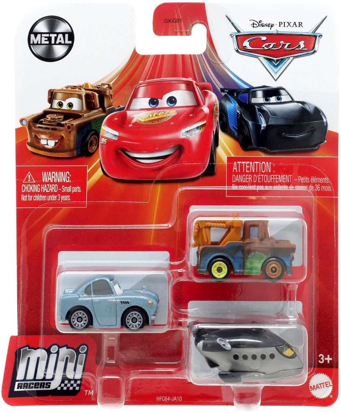 Disney Cars Mini Racers - Fin McMissile / Mater / Siddeley the Spy Jet