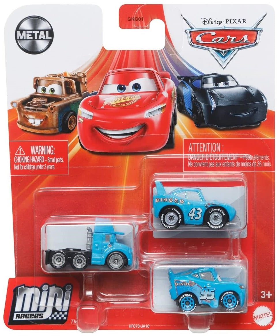 Disney Cars Mini Racers - Gray / The King / Dinoco Lightning McQueen