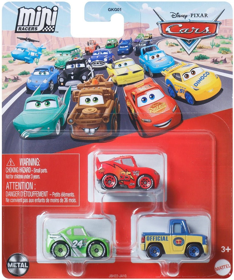 Disney Cars Mini Racers - Brick Yardley / Lightning McQueen / Dexter Hoover