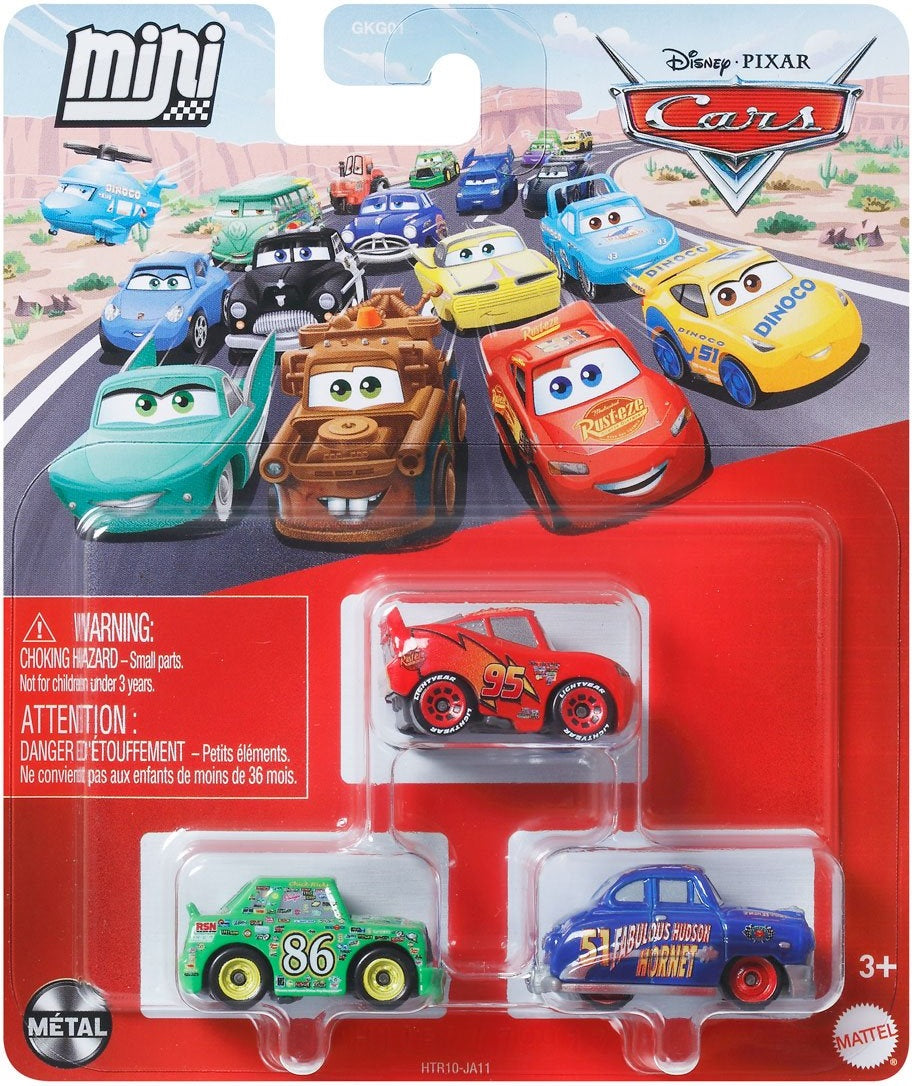 Disney Cars Mini Racers - Lightning McQueen / Chick Hicks / Fabulous Hudson Hornet