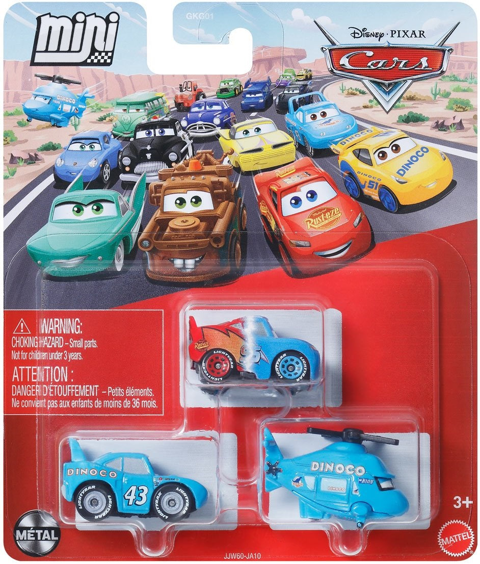 Disney Cars Mini Racers - Transforming Lightning McQueen / The King / Rotor Turbosky
