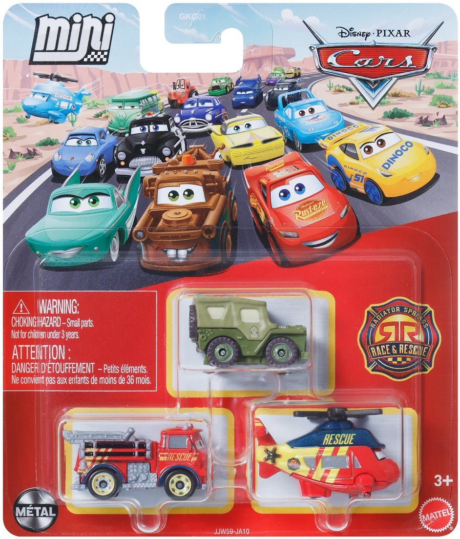 Disney Cars Mini Racers Race & Rescue - Sarge / Red / Rotor Turbosky