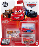 Disney Cars Mini Racers - Soapy Mater / Lightning McQueen with Racing Wheels / Union Jack Ramone