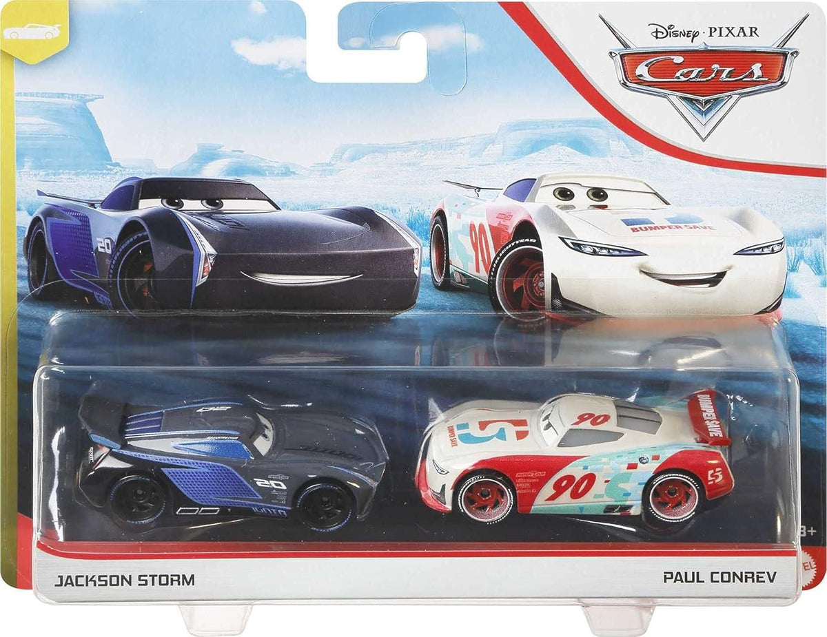 Disney Cars - Jackson Storm #20 IGNTR & Paul Conrev #90 Bumper Save