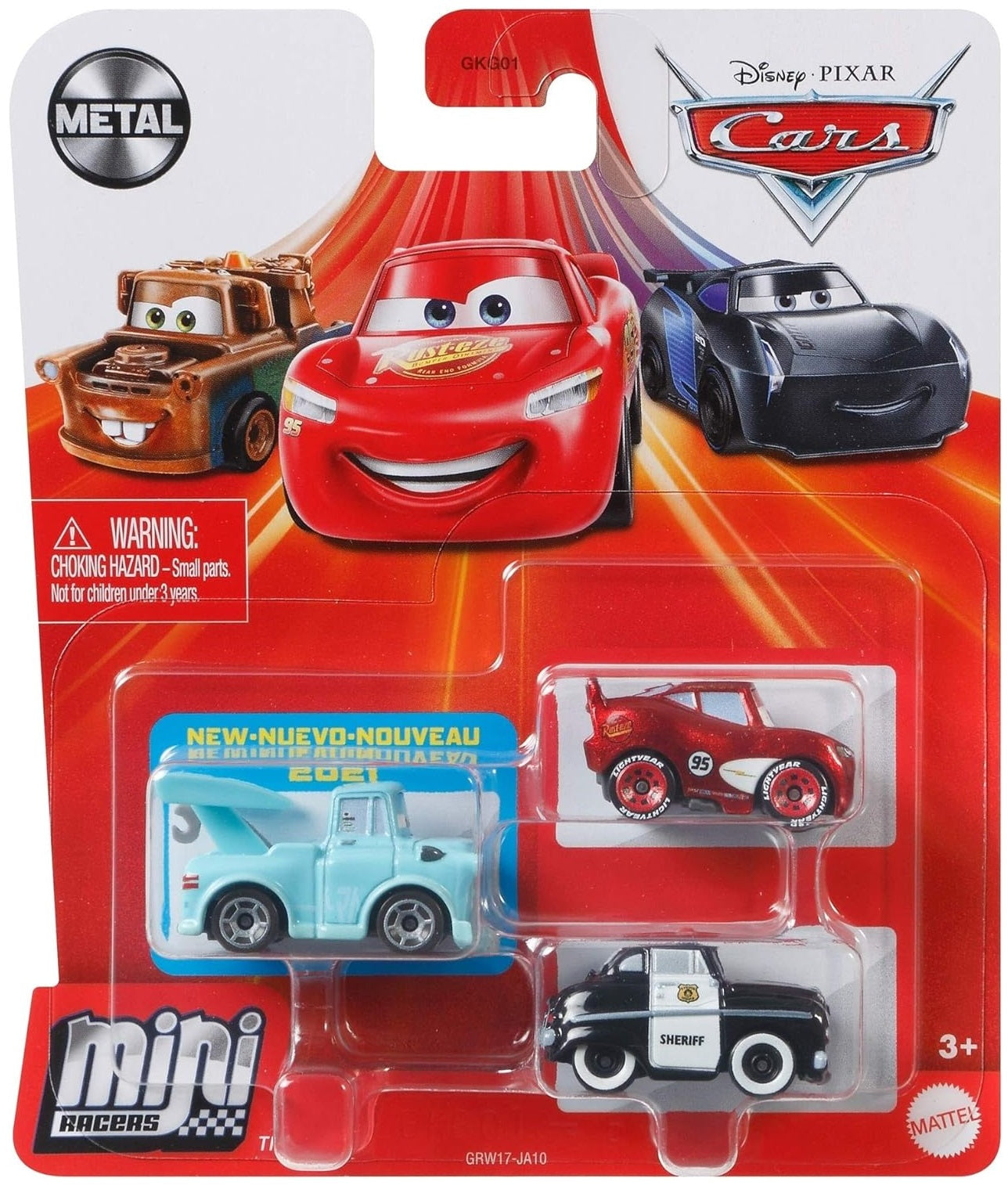 Disney Cars Mini Racers - Tokyo Mater / Sheriff / Radiator Springs Lightning McQueen