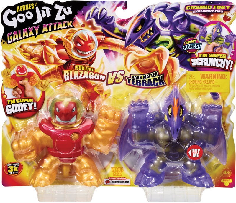 Goo Jit Zu Galaxy Attack - Versus Pack - Sun Fire Blazagon vs Dark Matter Terrack