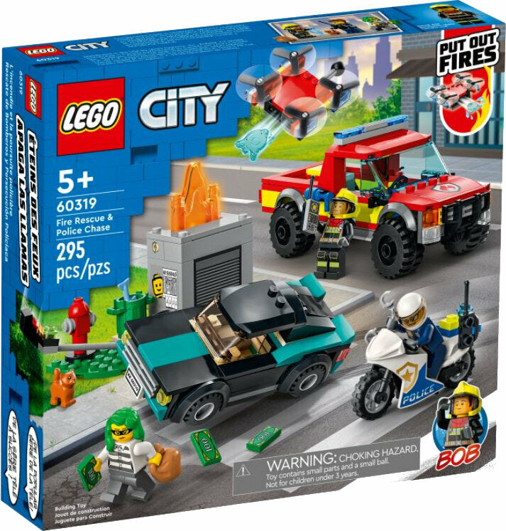 LEGO CITY 60319 Soccorso antincendio e inseguimento della polizia